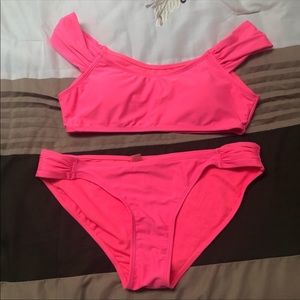 Hot pink bathing suit